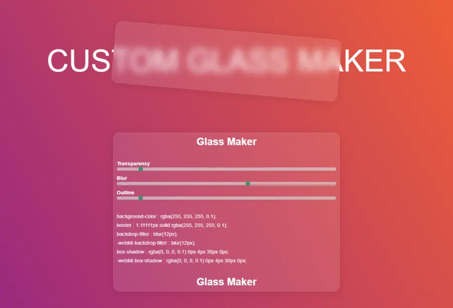 Custom Glass Maker Project